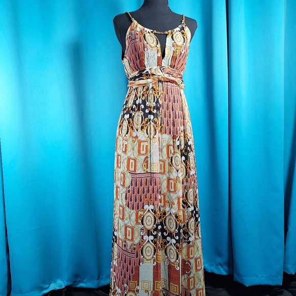 Nicole Long Dress Size 8 Print - Picture 1 of 3